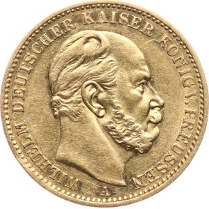 Německo (Prusko), Wilhelm I. 1861-1888. - 20 M 1872 A, minc. Berlín, KM‑501.