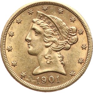 USA. - 5 dollar 1901 S, KM‑101.