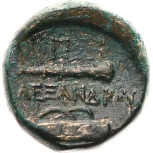 Makedonie, Alexandr III. Veliký 336-323 př. Kr. - Bronz, 17‑18   mm, hlava Herakla se lví kůži / nápis mezi kyjem a lukem, Sear‑6739