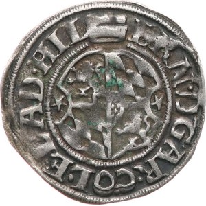 Hildesheim, Ernst von Bayern. - 1 ∕ 24 talleri 1601 (groschen) con titolo di Rodolfo II, patina.