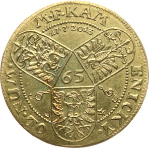 Kamenický F. Milán. - 65. narozeniny 2013. - Tři erby / stojící Sv. Václav s praporcem a štítem. - Ms, 30,5 mm, 11,88 g, F‑D93/1e, raženo 44 ks.