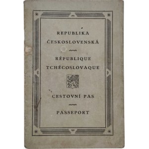 Cecoslovacchia - Passaporto modello 1921 A, grandi stelle-skobo, Cecoslovacchia-FR, rilasciato il 12 settembre 1921, prorogato di 2 volte.
