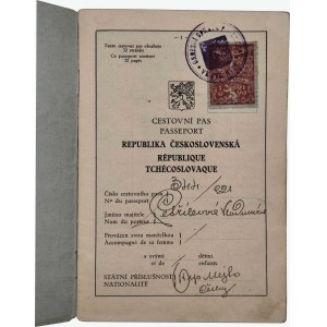 Cecoslovacchia - Passaporto modello 1921 A, grandi stelle-skobo, Cecoslovacchia-FR, rilasciato il 12 settembre 1921, prorogato di 2 volte.