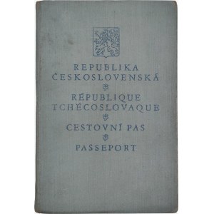 Československo. - Cestovní pas vydaný 7. 3. 1931, 1x prodloužený až do roku 1941, 4x kolek + Záznam o přídělu valut. Státní tiskárna v Praze, 4554‑30.
