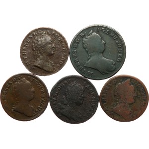 Maria Teresa 1740-1780 - 1 krejcar 1760 W, 1761 P, 1762 K, 1763 P, poltura 1763 KM, 5 pezzi.