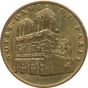 Francja - Paryż, katedra Notre-Dame - widok na katedrę / krzyż, wnętrze kościoła, wyd. 2007 - Ms, 34 mm.