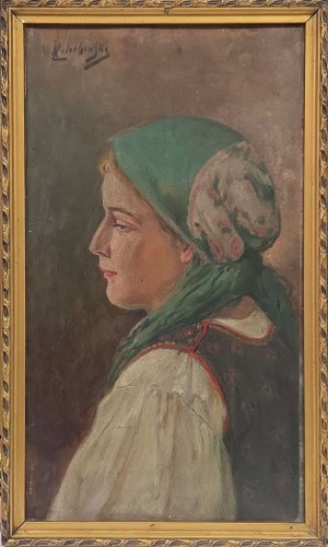 Kasper Żelechowski (1863 Klecza Dolna - 1942 Kraków), Portret góralki