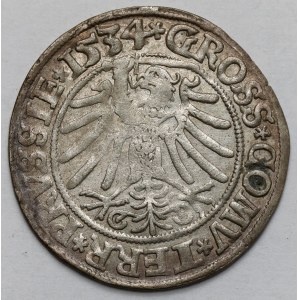 Sigismondo I il Vecchio, penny di Torun 1534 - con capelli - PRVSSI