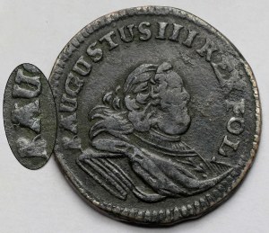August III Sas, Gubin penny 1754-H - with error