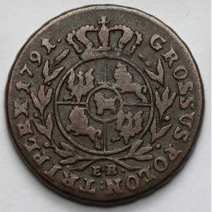 Poniatowski, Trojak 1791 EB, Warszawa