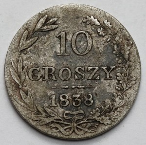 10 pennies 1838 MW