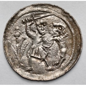 Ladislao II l'esiliato, Denario - lotta con il leone