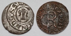 Christina Vasa et Carl Gustav, Riga 1630 et 1658 coquillages - set (2pc)