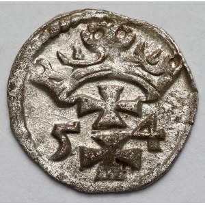 Zygmunt II August, Denar Gdańsk 1554 - bardzo ładny