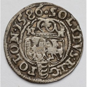 Stefan Batory, Szeląg Olkusz 1586 - NH przy koronie