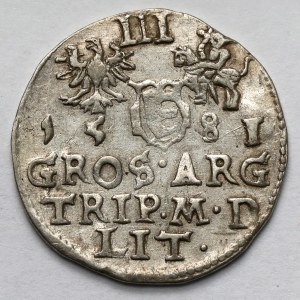 Stefan Batory, Trojak Wilno 1581 - Leliwa - LI