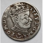 Stefan Batory, Trojak Wilno 1581 - LISTEK nad herbem - b.rzadki