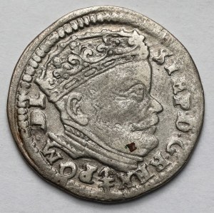 Stefan Batory, Trojak Wilno 1586/5 - herb Lis - z PRZEBITKĄ