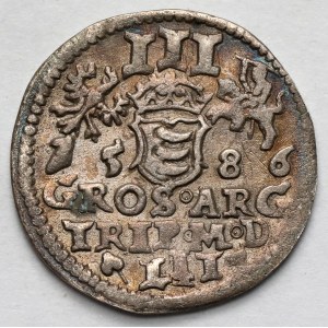 Stefan Batory, Trojak Wilno 1586 - kółka na rewersie