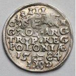 Stefan Batory, Trojak Olkusz 1584 - initials GH