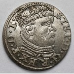 Stefan Batory, Trojak Riga 1586 - large head, rosettes