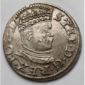 Stefan Batory, Trojak Ryga 1586 - mała głowa