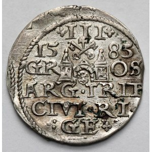 Stefan Batory, Trojak Ryga 1585 - niska korona - RIGE