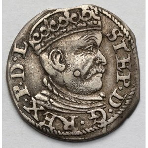 Stefan Batory, Trojak Ryga 1585 - niska korona - RIGEN