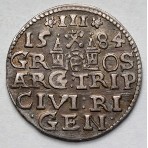 Stefan Batory, Trojak Ryga 1584 - mały naramiennik