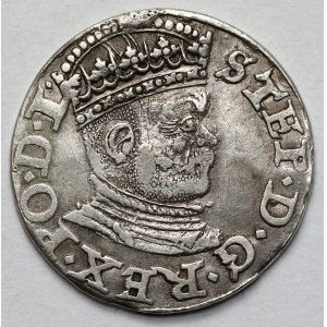 Stefan Batory, Trojak Ryga 1586 - mała głowa