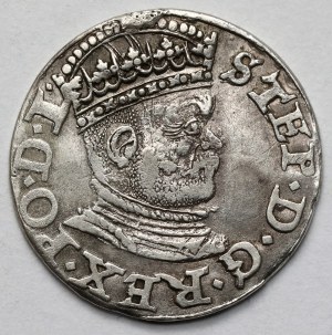 Stefan Batory, Trojak Ryga 1586 - mała głowa