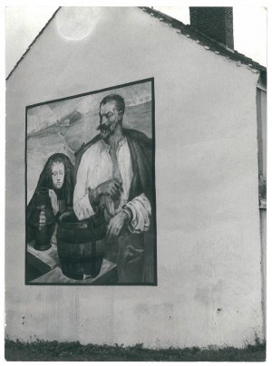 TUCZNO. Malba na domě, 70. léta 20. století.