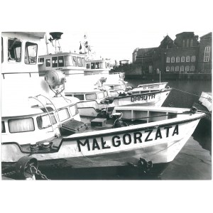 GDAŃSK. Statki białej floty przycumowane na Motławie, 1991 r.