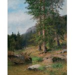 Wojciech Gerson, Tatra Mountains Landscape with Pine Trees, 1889