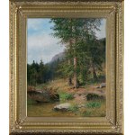 Wojciech Gerson, Tatra Mountains Landscape with Pine Trees, 1889