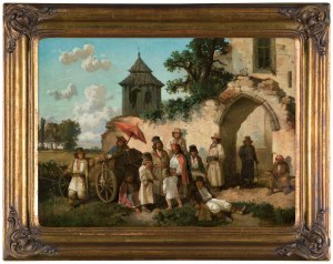 Józef Szermentowski, PRZED KOŚCIOŁEM, 1862