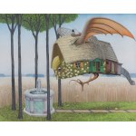 Jacek Yerka, HOUSE AT THE SOURCE, 2001