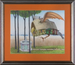 Jacek Yerka, HOUSE AT THE SOURCE, 2001