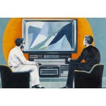 Katarzyna Kwater-Więcek (ur. 1989, Kraków), Tv screen - blue, 2025