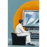 Katarzyna Kwater-Więcek (ur. 1989, Kraków), Tv screen - blue, 2025