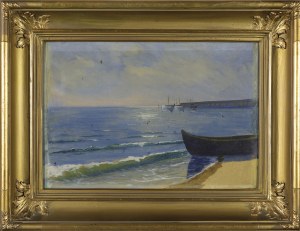 Soter JAXA-MAŁACHOWSKI (1867-1952), Plaża z łodzią