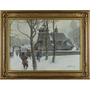 Stanisław GIBIŃSKI (1882-1971), W drodze do kościoła