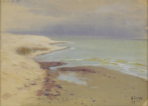 Soter JAXA-MAŁACHOWSKI (1867-1952), Łodzie / Plaża, obraz dwustronny