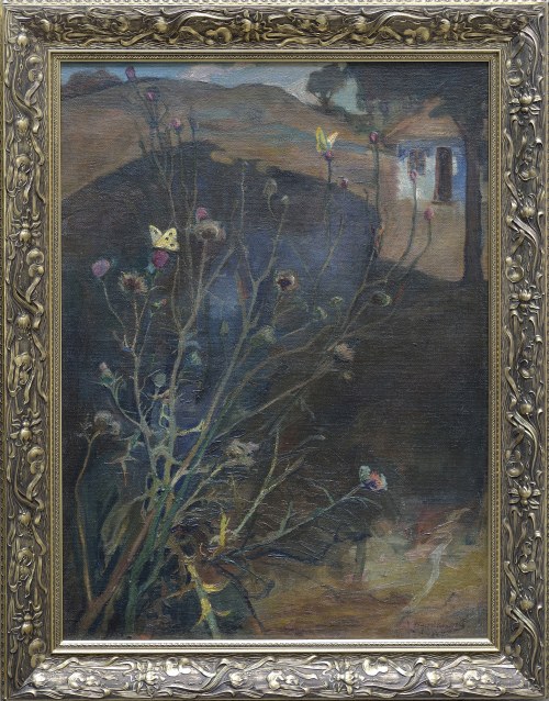 Leon WYCZÓŁKOWSKI (1852-1936), Pejzaż z ostami