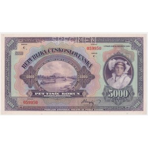 Czechoslovakia, 5.000 Korun 1920 - SPECIMEN -
