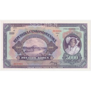 Tschechoslowakei, 5.000 Kronen 1920 - MODELL -.