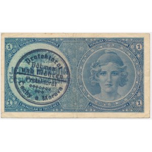 Bohemia & Moravia, 1 Koruna (1939) - with handstamp -