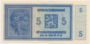 Bohemia & Moravia, 5 Korun (1939) - with handstamp -