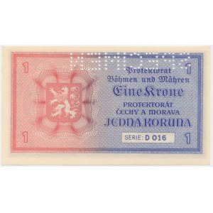 Bohemia and Moravia, 1 Koruna (1940) - SPECIMEN -