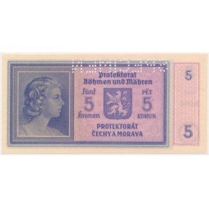 Bohemia and Moravia, 5 Korun (1940) - SPECIMEN -